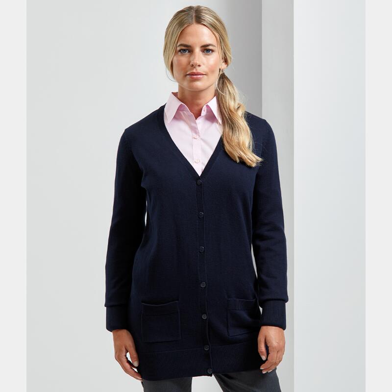 Premier Ladies Longline V Neck Cardigan Thumbnail