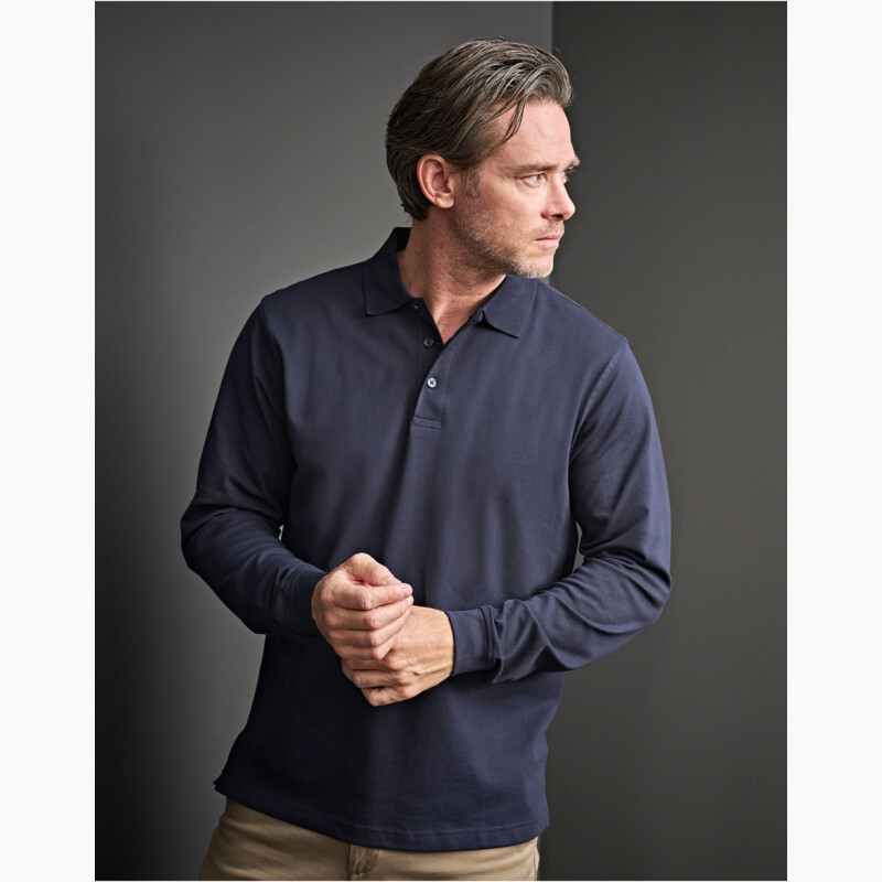 Men's Luxury Long Sleeve Stretch Polo Thumbnail