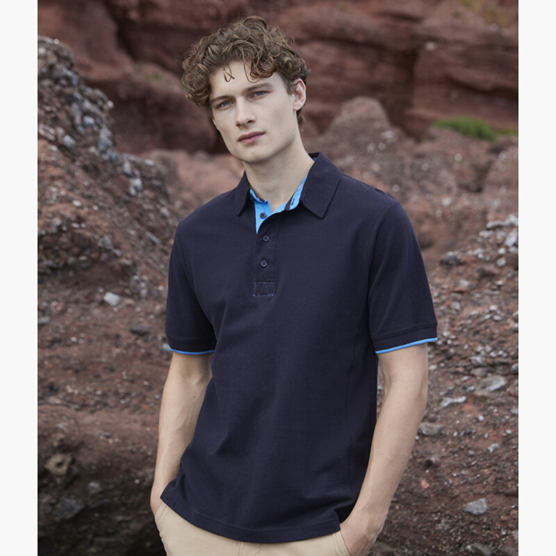 Front Row Contrast Cotton Piqué Polo Shirt Thumbnail