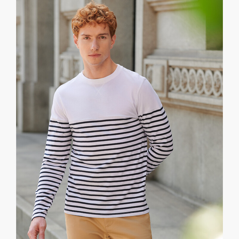 Front Row Unisex Long Sleeve Breton Striped T-Shirt Thumbnail