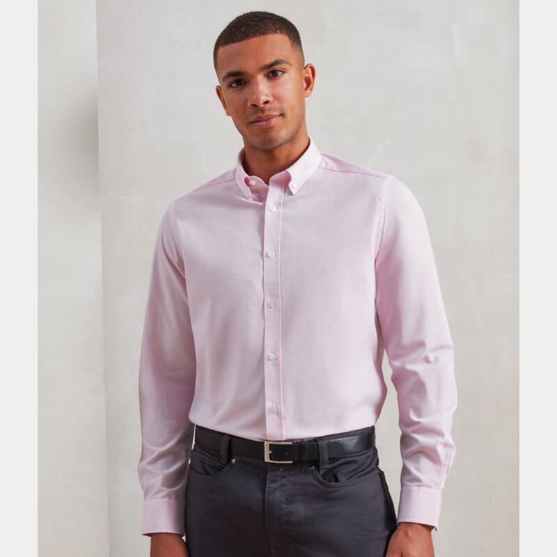 Premier Long Sleeve Striped Oxford Shirt Thumbnail