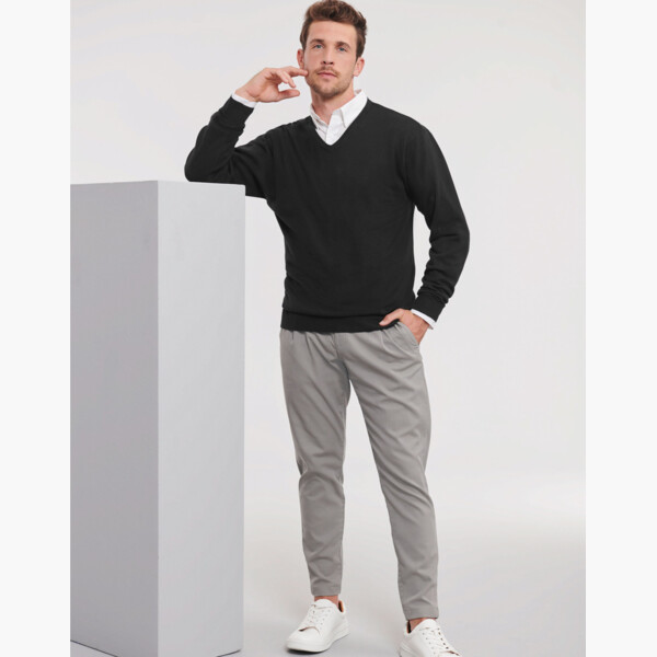 Russell Men's V-Neck Knitted Pullover Thumbnail