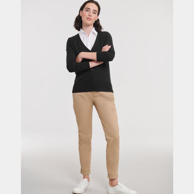 Russell Ladies'  V-Neck Knitted Cardigan Thumbnail