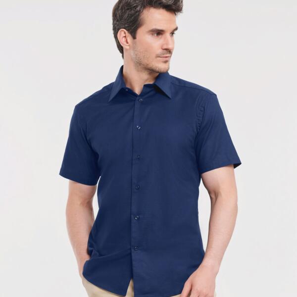 Russell Men's Short Sleeve Tailored Oxford Shirt Thumbnail