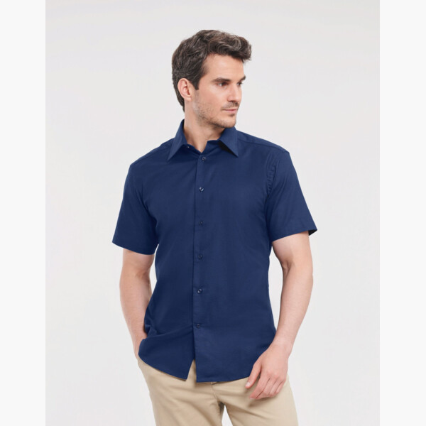 Russell Men's Short Sleeve Tailored Oxford Shirt Thumbnail