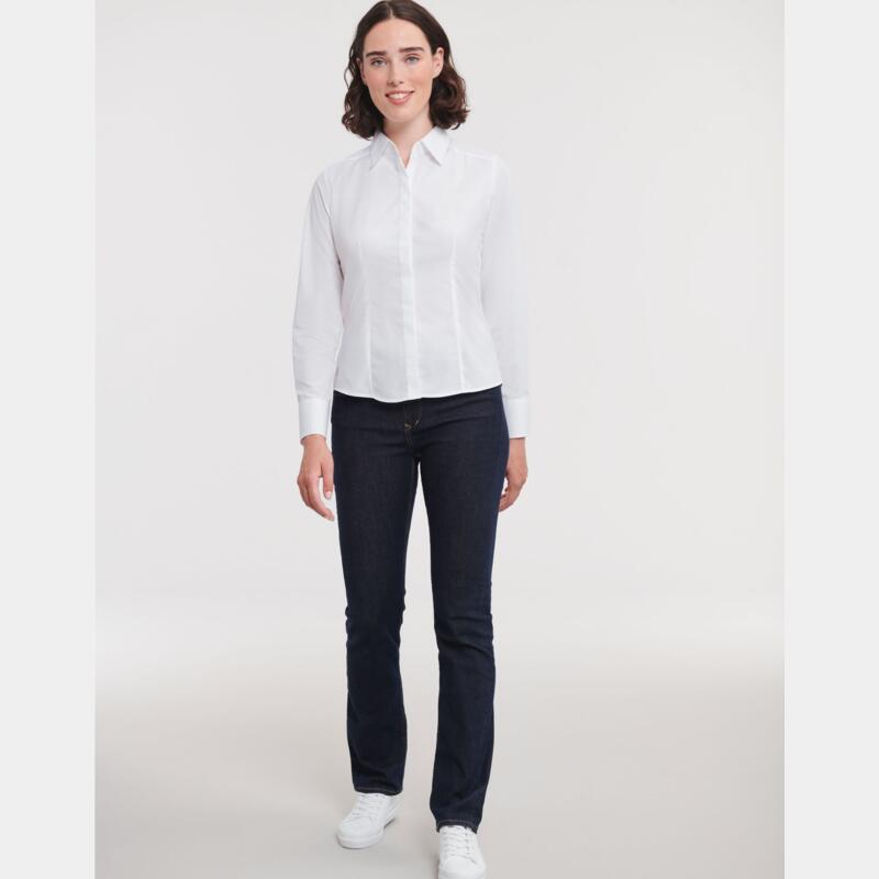 Russell Ladies' Long Sleeve Fitted Polycotton Poplin Shirt Thumbnail