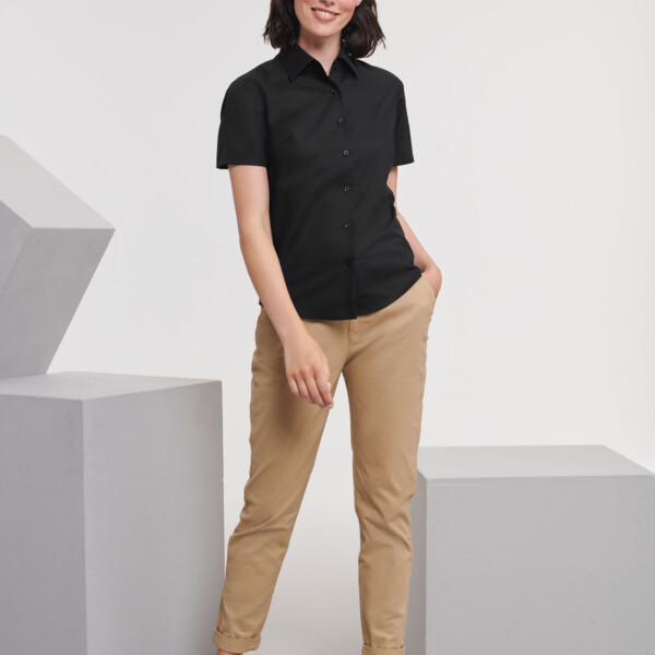 Russell Ladies' Short Sleeve Tailored Oxford Shirt Thumbnail