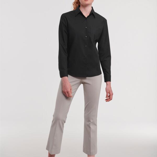 Russell Ladies' Long Sleeve Classic Polycotton Poplin Shirt Thumbnail
