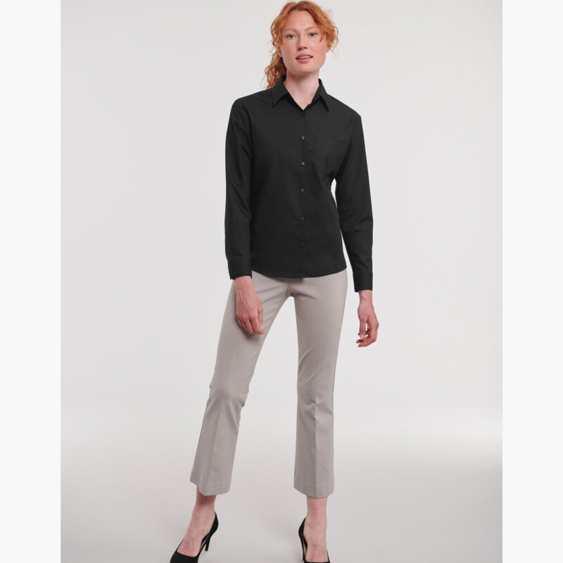 Russell Ladies' Long Sleeve Classic Polycotton Poplin Shirt Thumbnail