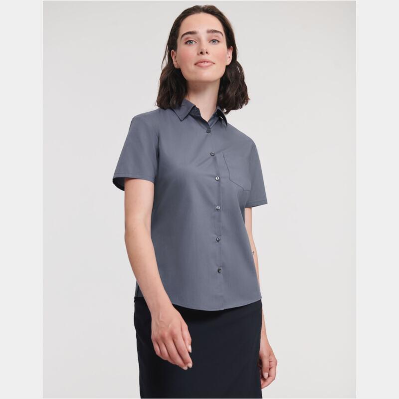 Russell Ladies' Short Sleeve Classic Polycotton Poplin Shirt Thumbnail