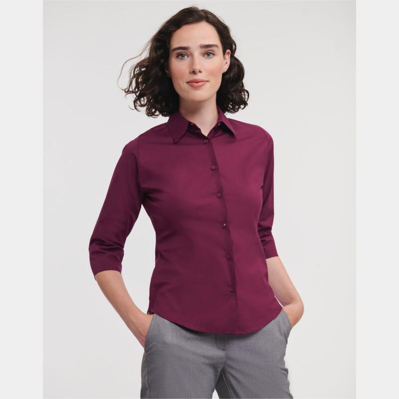 Russell Ladies' 3/4 Sleeve Fitted Stretch Shirt Thumbnail
