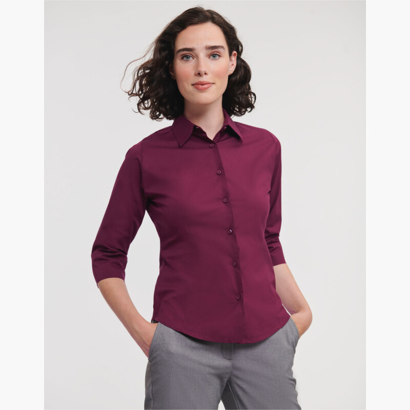 Russell Ladies' 3/4 Sleeve Fitted Stretch Shirt Thumbnail