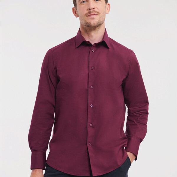Russell Men's Long Sleeve Fitted Stretch Shirt Thumbnail