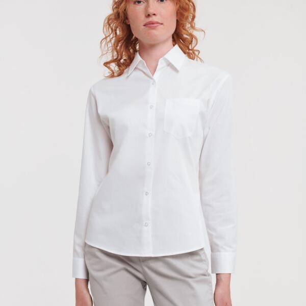 Russell Ladies' Long Sleeve Classic Pure Cotton Poplin Shirt Thumbnail