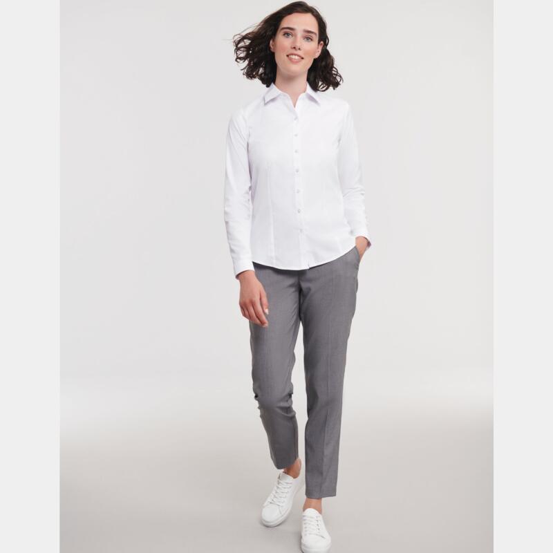 Russell Ladies' Long Sleeve Tailored Herringbone Shirt Thumbnail
