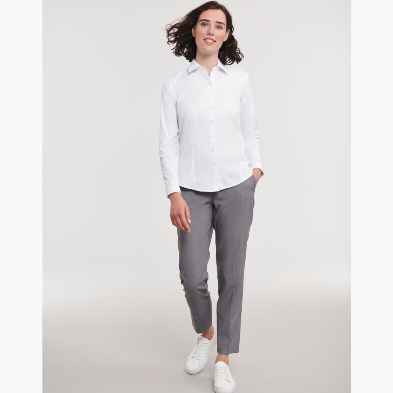 Russell Ladies' Long Sleeve Tailored Herringbone Shirt Thumbnail