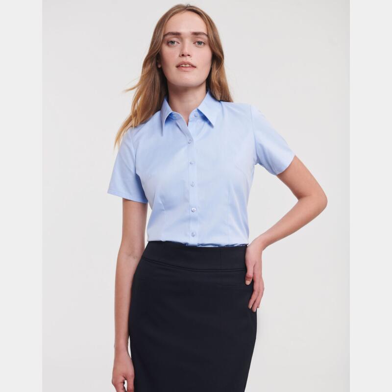 Russell Ladies' Short Sleeve Tailored Herringbone Shirt Thumbnail
