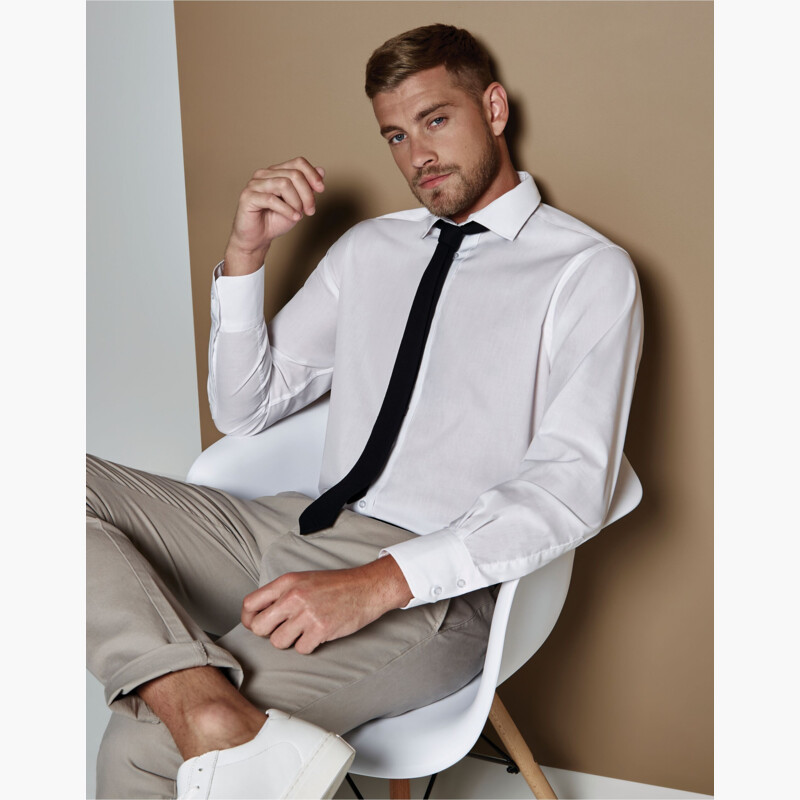 Kustom Kit Tailored Fit Long Sleeve Business Shirt Thumbnail