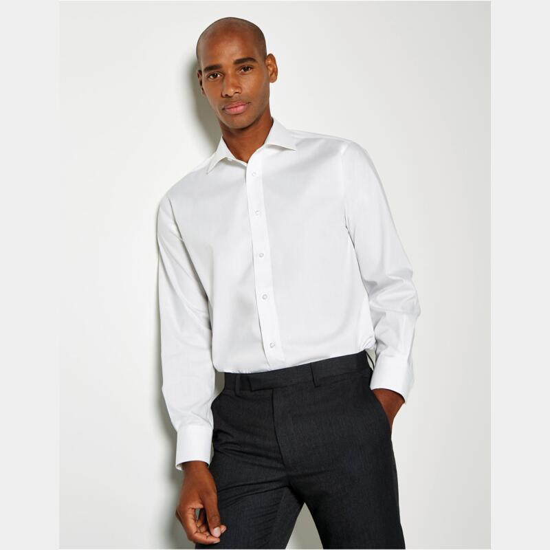 Kustom Kit Classic Fit Long Sleeve Cutaway Collar Premium Oxford Shirt Thumbnail