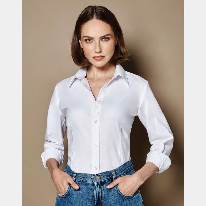 Kustom Kit Tailored Fit Long Sleeve Workwear Oxford Shirt Thumbnail