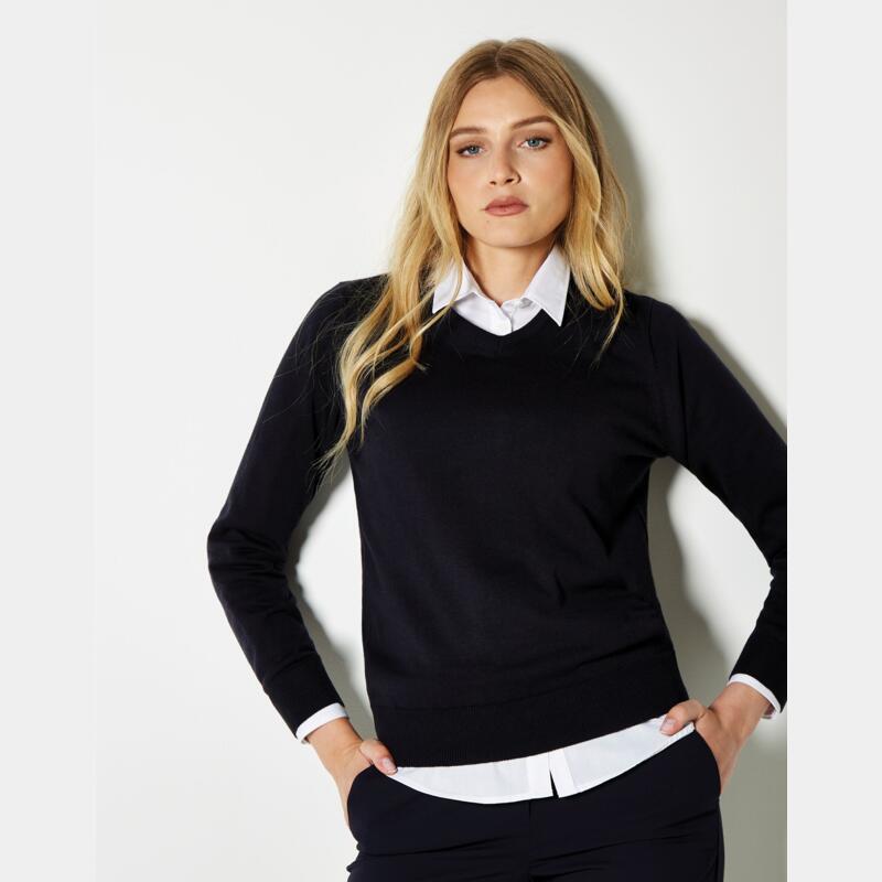 Kustom Kit Regular Fit Arundel Long Sleeve V-Neck Sweater Thumbnail