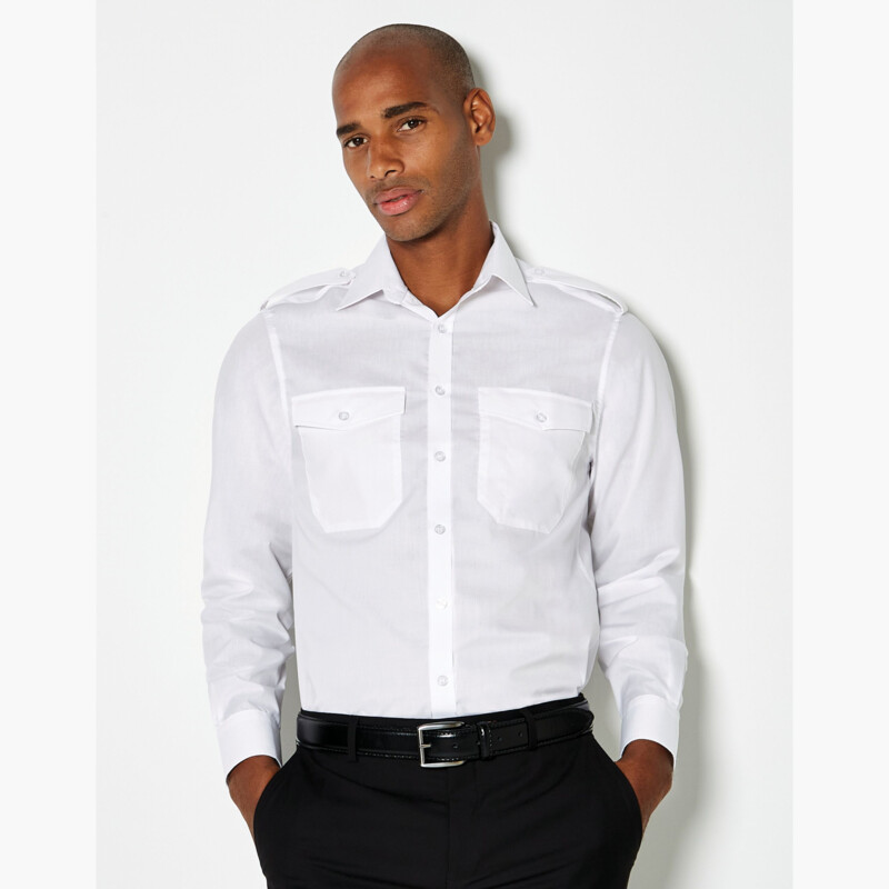 Kustom Kit Tailored Fit Long Sleeved Pilot Shirt Thumbnail
