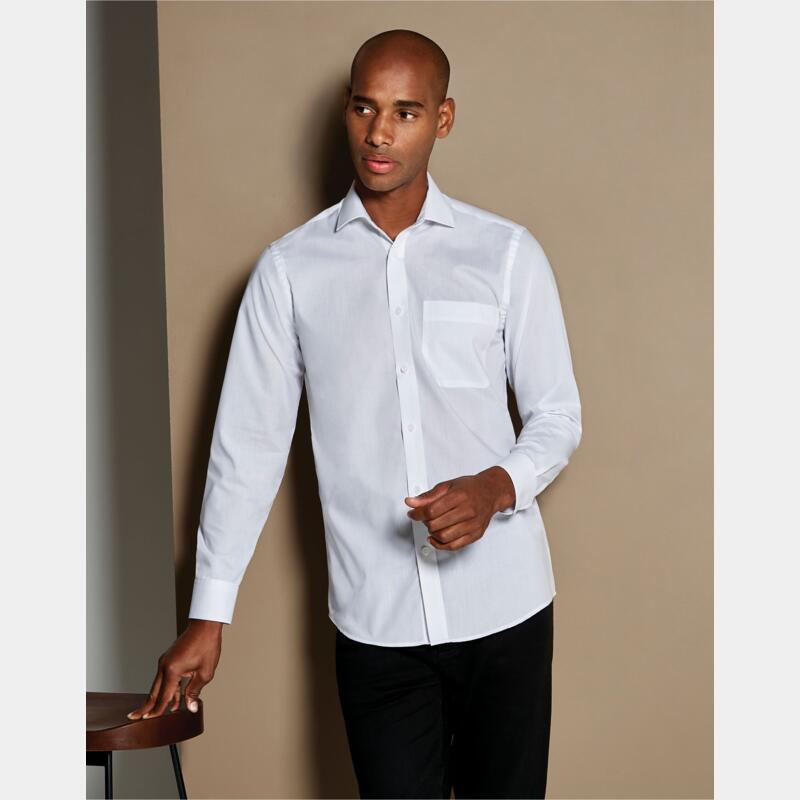 Kustom Kit Tailored Fit Long Sleeve Poplin Shirt Thumbnail