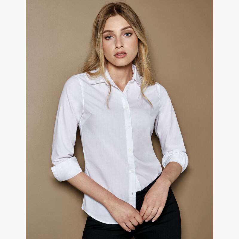 Kustom Kit Tailored Long Sleeve Poplin Shirt Thumbnail