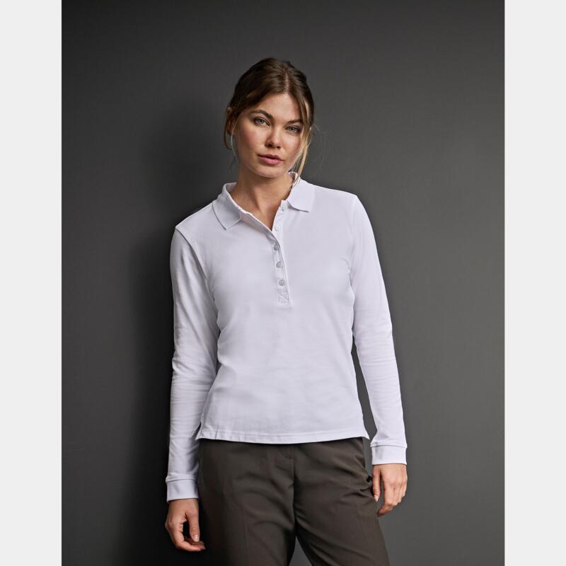 Ladies' Luxury Long Sleeve Stretch Polo Thumbnail