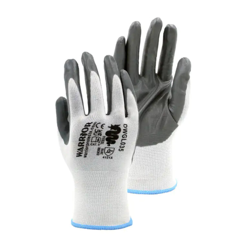 Warrior White Grey Nitrile Gloves - 120 Pairs Thumbnail
