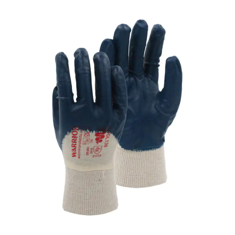 Warrior Nitrile L/W Half Coated Knitwrist Gloves - 120 Pairs Thumbnail