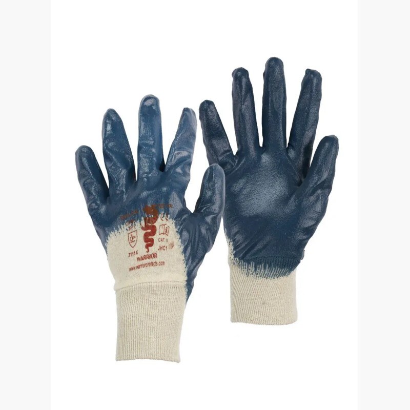 Warrior Nitrile H/W Half Coated Knitwrist Gloves - 120 Pairs Thumbnail
