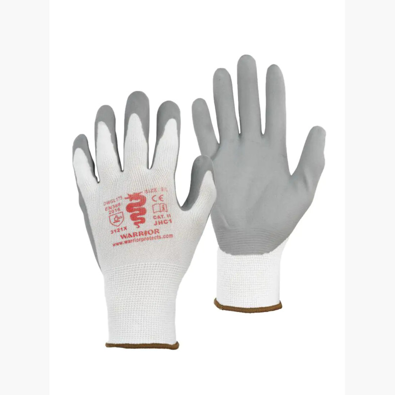 Warrior Grey White Nitrile Foam Gloves - 120 Pairs Thumbnail