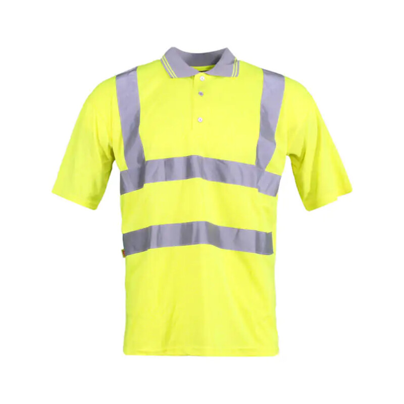 Warrior Yellow_Grey HV S/Sleeves Polo Thumbnail