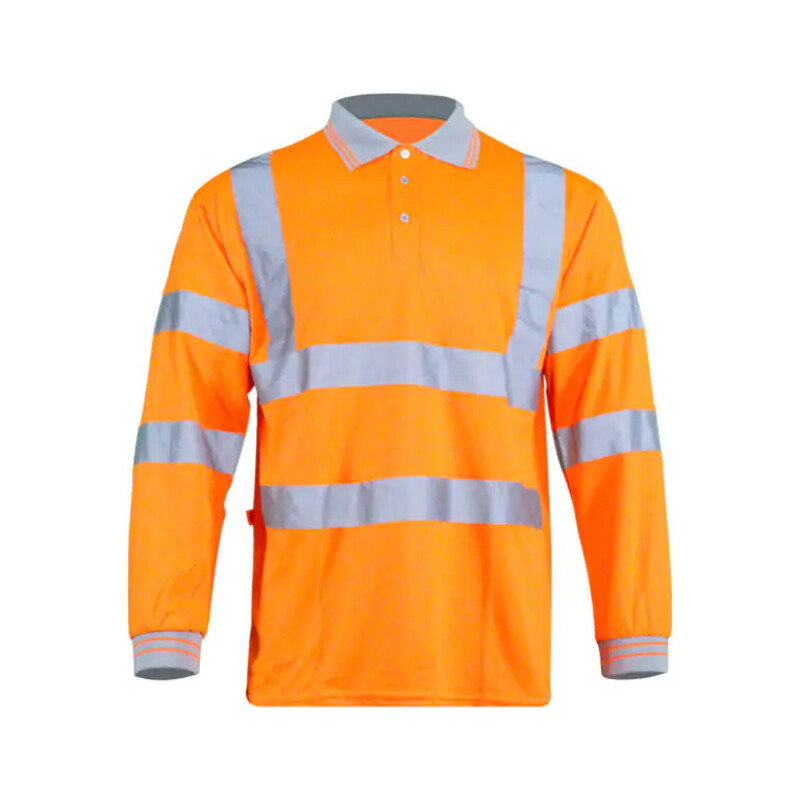 Warrior Orange HV L/Sleeves Polo Thumbnail
