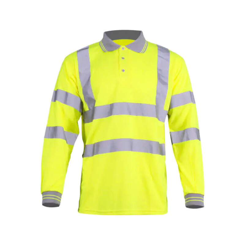 Warrior Yellow HV L/Sleeves Polo Thumbnail