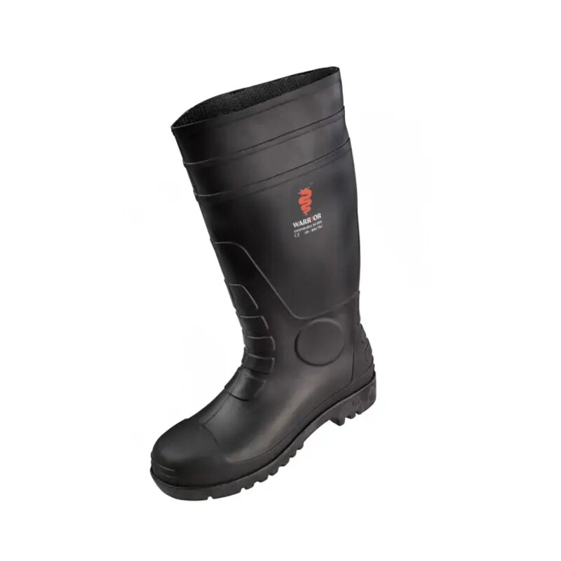 Warrior FWS Safety Toe Work Wellingtons - Black Thumbnail