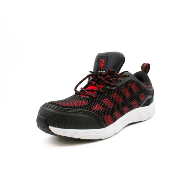Warrior Kpu/Mesh Work Trainers - Red Black Thumbnail