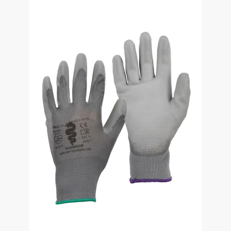 Warrior PU Gloves Grey - 120 Pairs Thumbnail