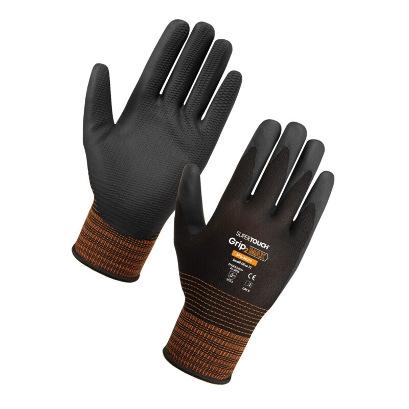 Supertouch Grip Max Work Gloves - Black - 120 Pairs Thumbnail