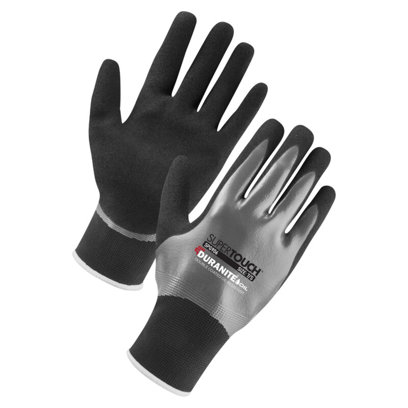Supertouch Duranite Oil Resistant Work Gloves - Black Grey -120 Pairs Thumbnail