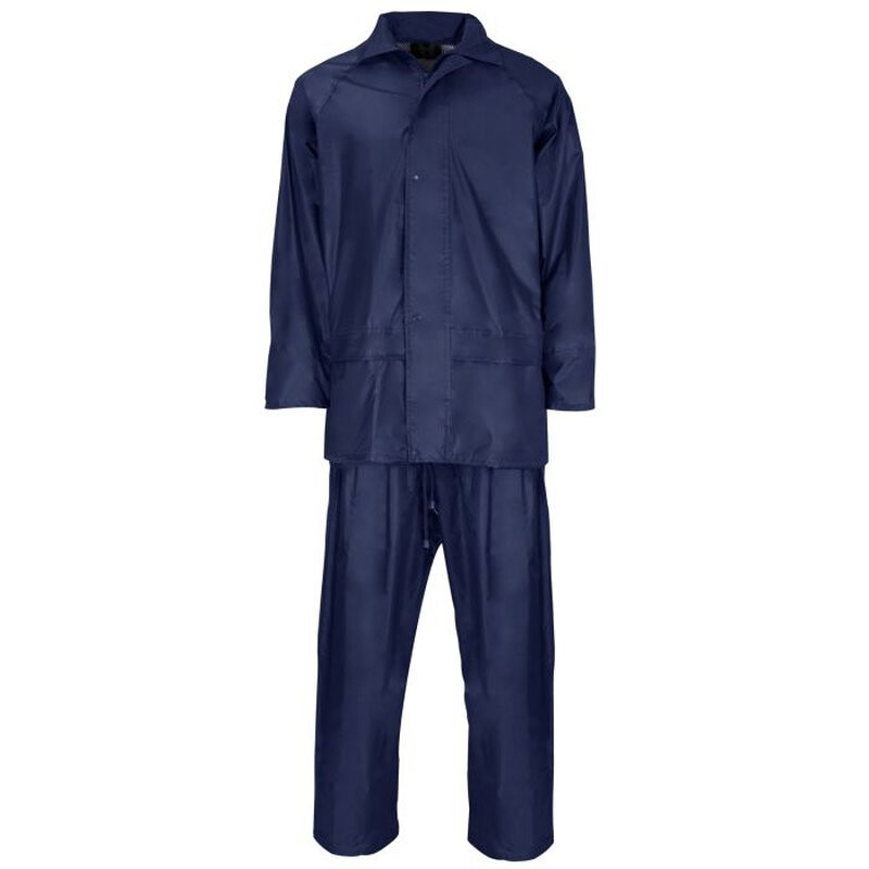 Supertouch Polyester/PVC Rainsuit Work Coveralls - Navy Thumbnail