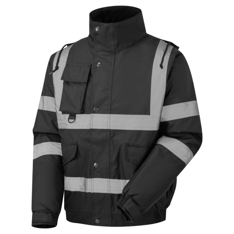 Supertouch Security Bomber Work Jacket With Tape - Black Thumbnail