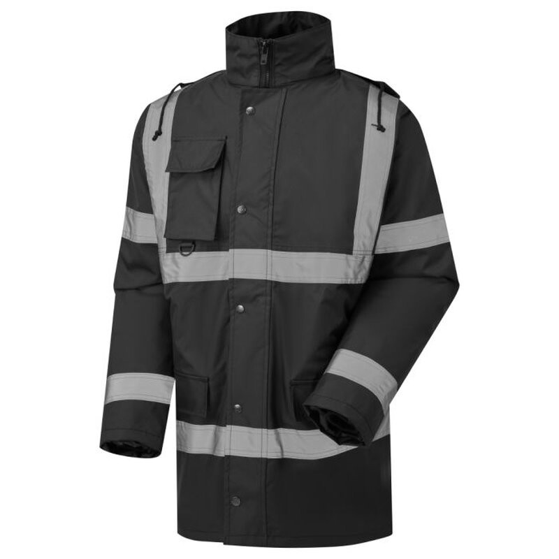 Supertouch Security Parka With Tape Work Jacket - Black Thumbnail