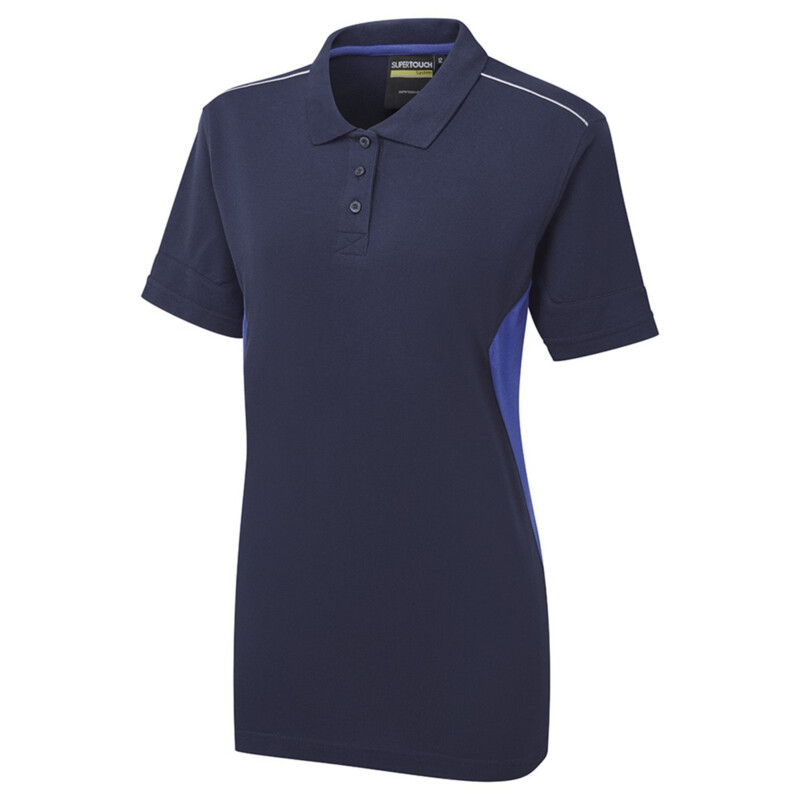 Supertouch System Eco Workwear Womens Polo Shirt - Navy Royal Thumbnail