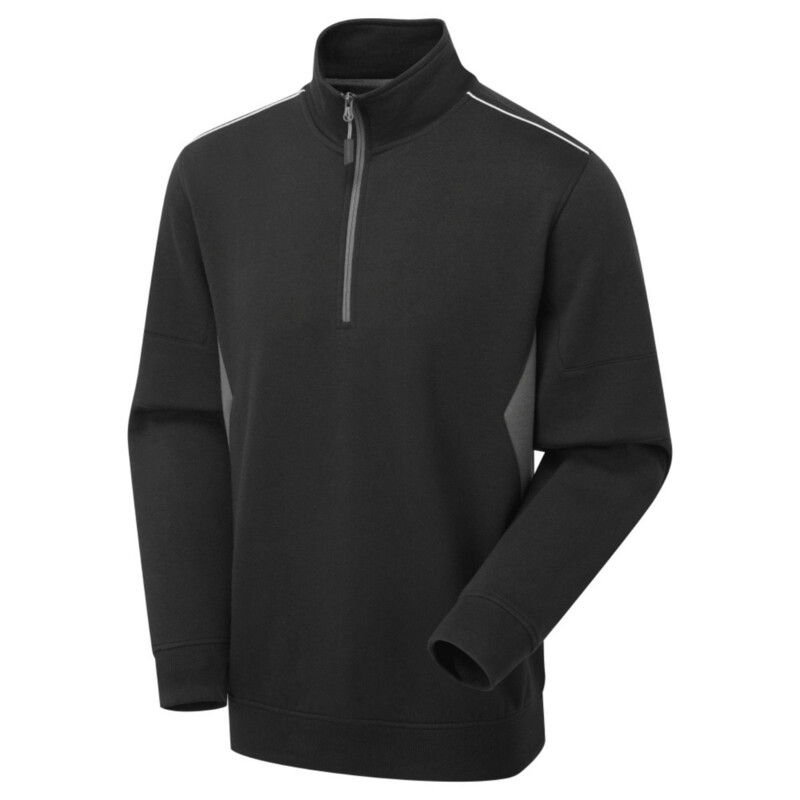 Supertouch System Eco Men Quarter Zip Sweatshirt - Black Grey Thumbnail