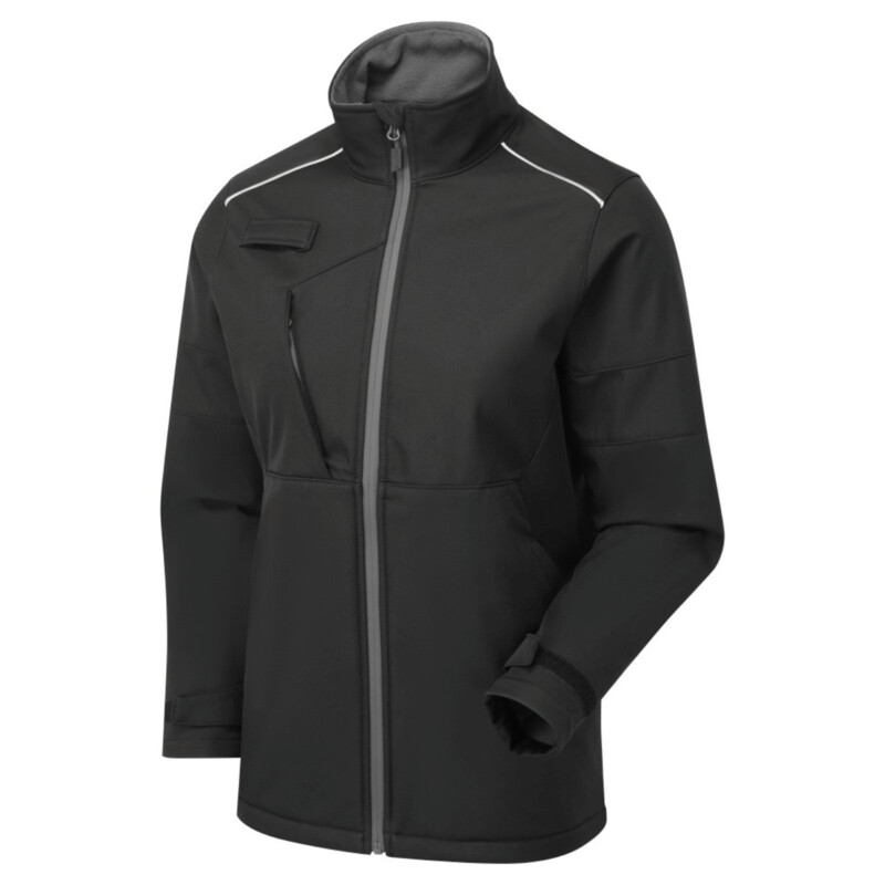 Supertouch System Eco Softshell Womens Work Jacket - Black Grey Thumbnail