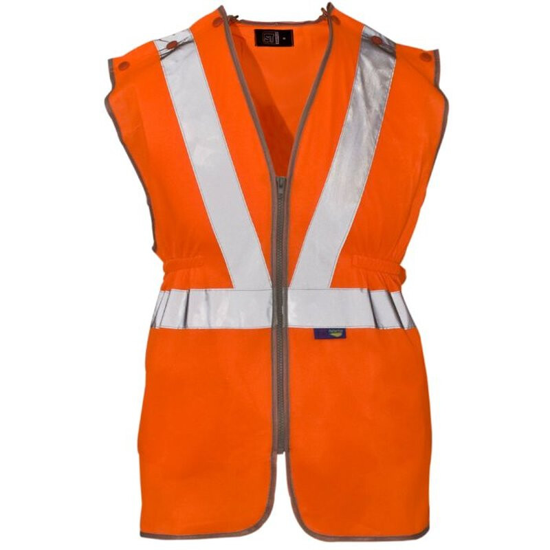 Supertouch Hi Vis Polyester Long Tracker Vest - Orange Thumbnail