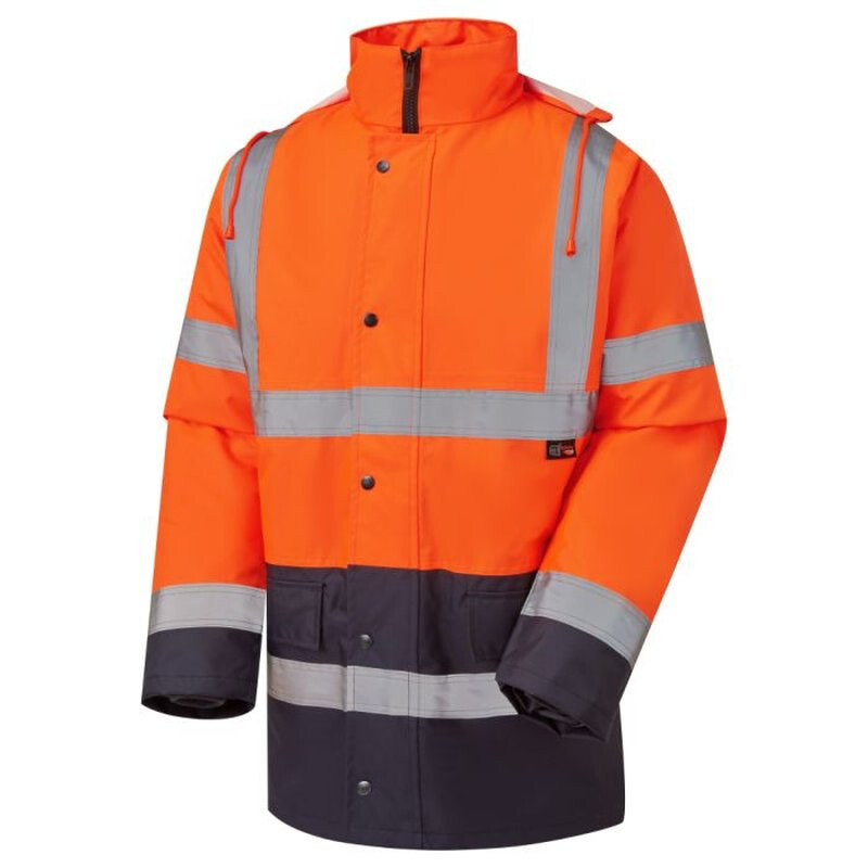 Supertouch Hi Vis 2-Tone Parka - Orange Navy Thumbnail