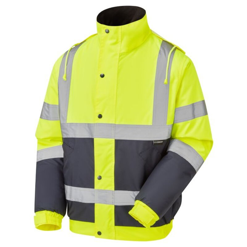 Supertouch Hi Vis 2-Tone Bomber Jacket - Yellow Navy Thumbnail